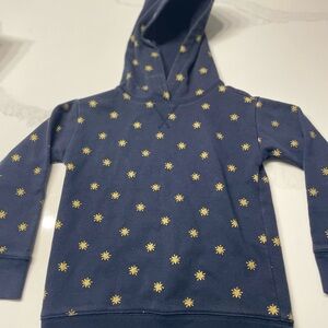 Crewcuts Kids Navy Blue Hoodie with Gold Star Pattern Kids Size XS